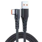 6A 66W USB to USB-C / Type-C Elbow Mobile Phone Game Fast Data Cable, Length:3m(Black) - 1