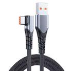 6A 66W USB to USB-C / Type-C Elbow Mobile Phone Game Fast Data Cable, Length:3m(Grey) - 1