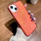 For iPhone 13 mini Colorful Laser Love TPU Phone Case (Orange) - 1