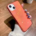 For iPhone 13 Colorful Laser Love TPU Phone Case(Orange) - 1