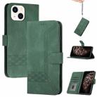 For iPhone 13 mini Cubic Skin Feel Flip Leather Phone Case (Green) - 1