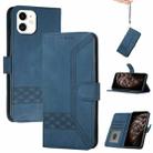 For iPhone 11 Cubic Skin Feel Flip Leather Phone Case (Blue) - 1