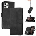 For iPhone 11 Pro Cubic Skin Feel Flip Leather Phone Case (Black) - 1