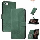 For iPhone SE 2022 / SE 2020 / 8 / 7 Cubic Skin Feel Flip Leather Phone Case(Green) - 1