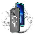 For iPhone 13 Pro Max PC + TPU + PET Shockproof Magsafe Waterproof Phone Case (Grass Blue) - 1