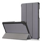 For Lenovo Tab M8 Custer Texture Horizontal Flip Smart TPU Leather Case with Three-folding Holder(Grey) - 1