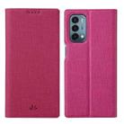 For OnePlus Nord N200 5G ViLi DMX Series Magnetic Attraction Leather Phone Case(Rose Red) - 1