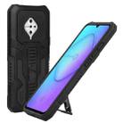 For vivo S1 Pro Vanguard Warrior All Inclusive Double-color Shockproof TPU + PC Phone Case with Holder(Black) - 1