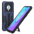 For vivo S1 Pro Vanguard Warrior All Inclusive Double-color Shockproof TPU + PC Phone Case with Holder(Blue) - 1