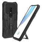 For vivo V17 Pro Vanguard Warrior All Inclusive Double-color Shockproof TPU + PC Phone Case with Holder(Black) - 1