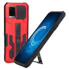For vivo V20 Vanguard Warrior All Inclusive Double-color Shockproof TPU + PC Phone Case with Holder(Red) - 1