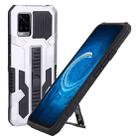 For vivo V20 Vanguard Warrior All Inclusive Double-color Shockproof TPU + PC Phone Case with Holder(Silver) - 1