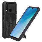 For vivo Y19 Vanguard Warrior All Inclusive Double-color Shockproof TPU + PC Phone Case with Holder(Black) - 1