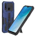 For vivo Y19 Vanguard Warrior All Inclusive Double-color Shockproof TPU + PC Phone Case with Holder(Blue) - 1