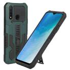 For vivo Y19 Vanguard Warrior All Inclusive Double-color Shockproof TPU + PC Phone Case with Holder(Green) - 1