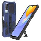 For vivo Y51 2020 December Vanguard Warrior All Inclusive Double-color Shockproof TPU + PC Phone Case with Holder(Blue) - 1