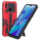 For vivo Y91 Vanguard Warrior All Inclusive Double-color Shockproof TPU + PC Phone Case with Holder(Red) - 1