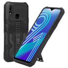 For vivo Y91 Vanguard Warrior All Inclusive Double-color Shockproof TPU + PC Phone Case with Holder(Black) - 1