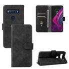For TCL 10 SE Solid Color Skin Feel Magnetic Buckle Leather Phone Case(Black) - 1