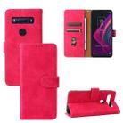 For TCL 10 SE Solid Color Skin Feel Magnetic Buckle Leather Phone Case(Rose Red) - 1