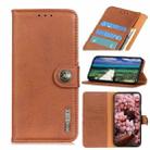 For Samsung Galaxy A03 166mm EU Version KHAZNEH Cowhide Texture Horizontal Flip Leather Phone Case(Brown) - 1