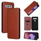 For TCL 10 SE Carbon Fiber Texture Leather Phone Case with Card Slot(Brown) - 1