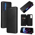 For Motorola Edge 2021 Carbon Fiber Texture Leather Phone Case with Card Slot(Black) - 1