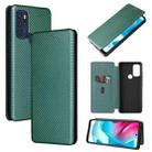 For Motorola Moto G60S Carbon Fiber Texture Leather Phone Case with Card Slot(Green) - 1