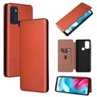 For Motorola Moto G60S Carbon Fiber Texture Leather Phone Case with Card Slot(Brown) - 1