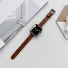 Leather Watch Band For Apple Watch Series 9&8&7 41mm / SE 3&SE 2&6&SE&5&4 40mm / 3&2&1 38mm(Dark Brown) - 1