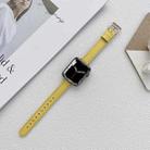 Leather Watch Band For Apple Watch Series 8&7 41mm / SE 2&6&SE&5&4 40mm / 3&2&1 38mm(Yellow) - 1