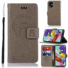 For Galaxy A71 Wind Chime Owl Embossing Pattern Horizontal Flip Leather Case with Holder & Card Slots & Wallet(Grey) - 1