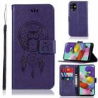 For Galaxy A71 Wind Chime Owl Embossing Pattern Horizontal Flip Leather Case with Holder & Card Slots & Wallet(Purple) - 1