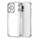 For iPhone 13 JOYROOM JR-BP907 Chery Mirror Series Electroplating Transparent Anti-fall Phone Case(Silver) - 1