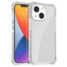 For iPhone 13 Carbon Fiber Texture Four-corner Shockproof Phone Case(White) - 1