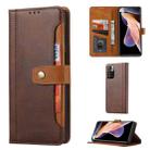 For Xiaomi Redmi Note 11/Poco M4 Pro Calf Texture Double Fold Leather Phone Case(Brown) - 1