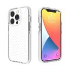 For iPhone 13 Pro Max Grid Pattern Shockproof Transparent TPU Phone Case (White) - 1