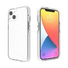 For iPhone 13 Grid Pattern Shockproof Transparent TPU Phone Case(White) - 1