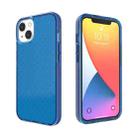 For iPhone 13 Grid Pattern Shockproof Transparent TPU Phone Case(Blue) - 1