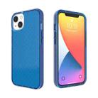 For iPhone 13 mini Grid Pattern Shockproof Transparent TPU Phone Case (Blue) - 1