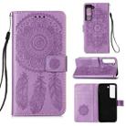For Samsung Galaxy S22 5G Dream Catcher Printing Horizontal Flip Leather Phone Case(Purple) - 1