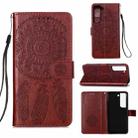 For Samsung Galaxy S22 5G Dream Catcher Printing Horizontal Flip Leather Phone Case(Brown) - 1