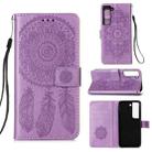 For Samsung Galaxy S22+ 5G Dream Catcher Printing Horizontal Flip Leather Phone Case(Purple) - 1