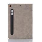 For iPad 10.2 / 10.5 Retro Book Style Horizontal Flip Leather Case with Holder & Card Slots & Wallet(Grey) - 2
