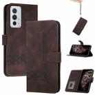 Cubic Skin Feel Flip Leather Phone Case For OnePlus 9RT 5G(Brown) - 1
