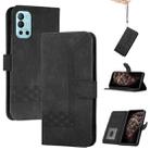 Cubic Skin Feel Flip Leather Phone Case For OnePlus 9R Pro(Black) - 1