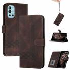 Cubic Skin Feel Flip Leather Phone Case For OnePlus 9R(Brown) - 1