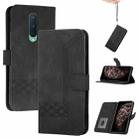 Cubic Skin Feel Flip Leather Phone Case For OnePlus 8(Black) - 1