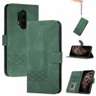 Cubic Skin Feel Flip Leather Phone Case For OnePlus 8 Pro(Green) - 1