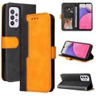 For Samsung Galaxy A33 5G Stitching-Color Flip Leather Phone Case with Holder(Orange) - 1
